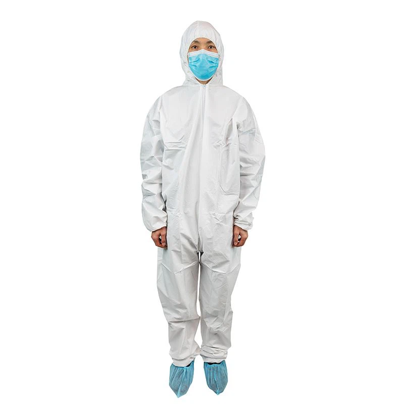 Disposable Breathable Protective White Non-Woven Coverall