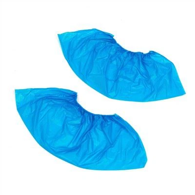 Blue Plastic Disposable Elastic Ankle Safety Protective Water Proof Shoe Cover